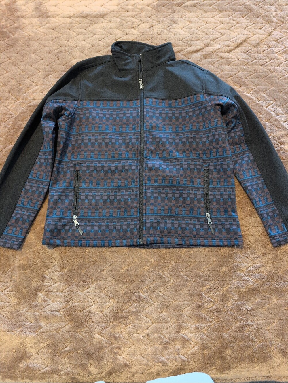 Cody James Authentic Western Apparel Boy's XL Fleece Jacket with Patterned Front